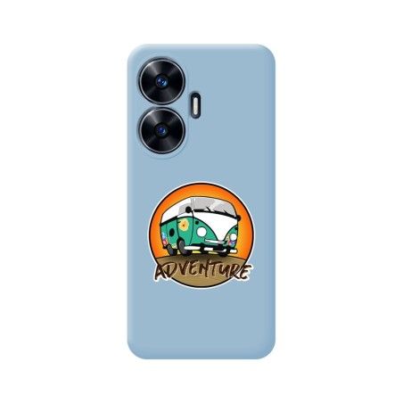 Funda Silicona Líquida Azul para Realme C55 diseño Adventure Dibujos