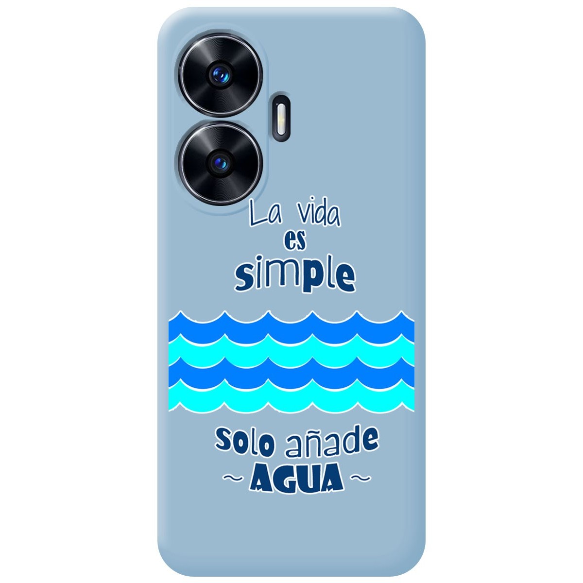 Funda Silicona Líquida Azul para Realme C55 diseño Agua Dibujos