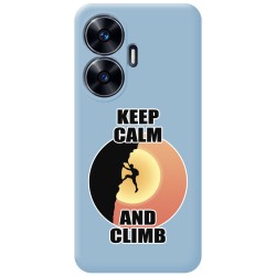 Funda Silicona Líquida Azul para Realme C55 diseño Hombre Escalada Dibujos