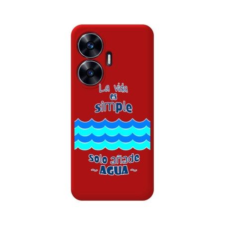 Funda Silicona Líquida Roja para Realme C55 diseño Agua Dibujos