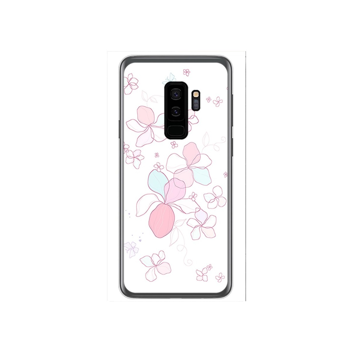 Funda Gel Tpu para Samsung Galaxy S9 Plus Diseño Flores Minimal Dibujos