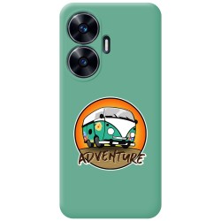 Funda Silicona Líquida Verde para Realme C55 diseño Adventure Dibujos