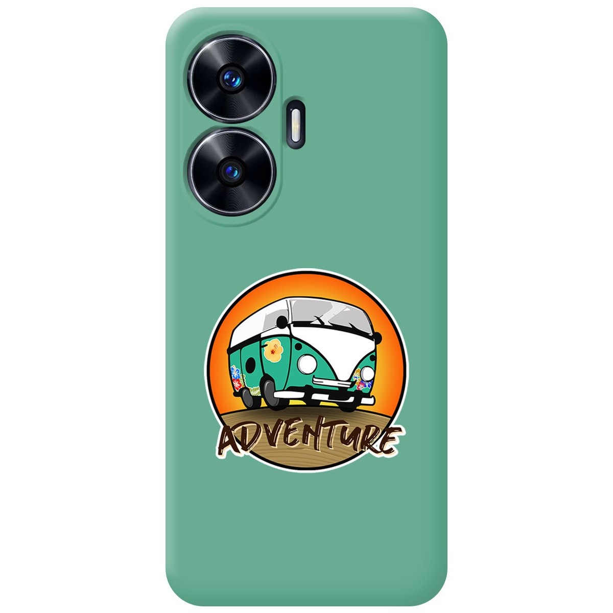 Funda Silicona Líquida Verde para Realme C55 diseño Adventure Dibujos