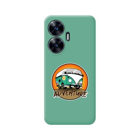 Funda Silicona Líquida Verde para Realme C55 diseño Adventure Dibujos