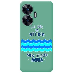 Funda Silicona Líquida Verde para Realme C55 diseño Agua Dibujos