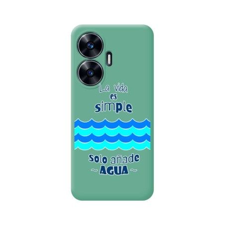 Funda Silicona Líquida Verde para Realme C55 diseño Agua Dibujos