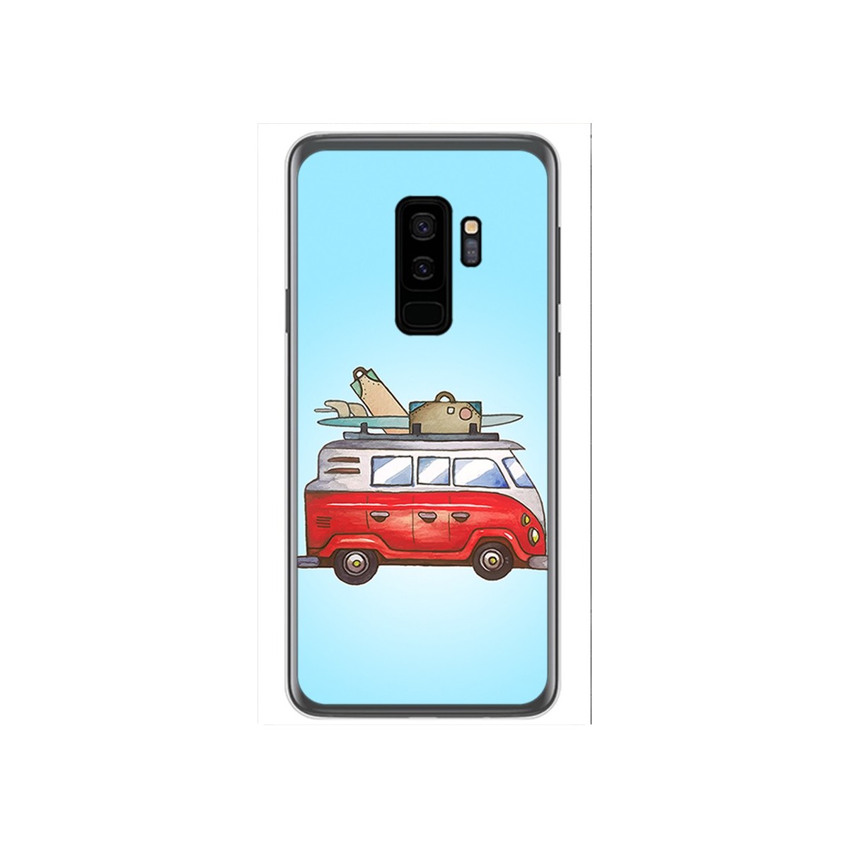 Funda Gel Tpu para Samsung Galaxy S9 Plus Diseño Furgoneta Dibujos