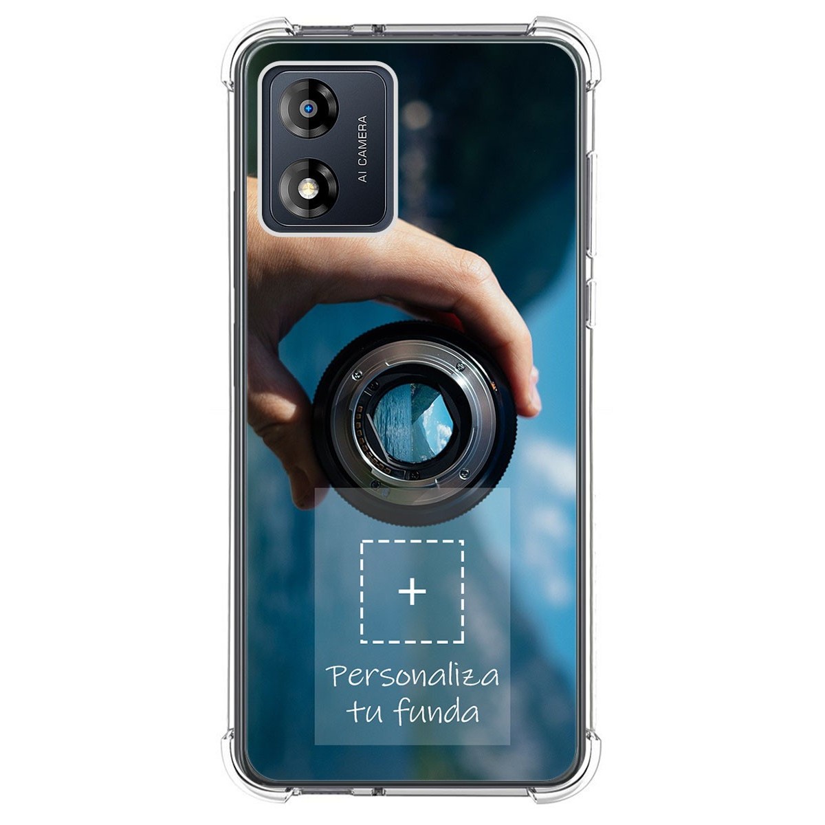 Personaliza tu Funda Silicona AntiGolpes Transparente con tu Fotografía para Motorola Moto E13 Dibujo Personalizada