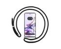 Funda Colgante Transparente para Motorola Moto G13 con Cordon Negro