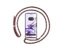 Funda Colgante Transparente para Motorola Moto G13 con Cordon Rosa / Dorado