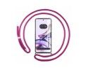 Funda Colgante Transparente para Motorola Moto G13 con Cordon Rosa Fucsia