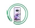 Funda Colgante Transparente para Motorola Moto G13 con Cordon Verde Agua