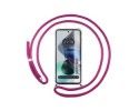Funda Colgante Transparente para Motorola Moto G23 con Cordon Rosa Fucsia