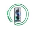Funda Colgante Transparente para Motorola Moto G23 con Cordon Verde Agua
