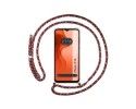 Funda Colgante Transparente para Motorola Moto E13 con Cordon Rosa / Dorado