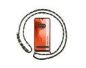 Funda Colgante Transparente para Motorola Moto E13 con Cordon Verde / Dorado