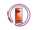 Funda Colgante Transparente para Motorola Moto E13 con Cordon Rosa Fucsia