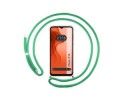 Funda Colgante Transparente para Motorola Moto E13 con Cordon Verde Agua