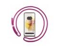 Funda Colgante Transparente para Motorola Moto G73 5G con Cordon Rosa Fucsia