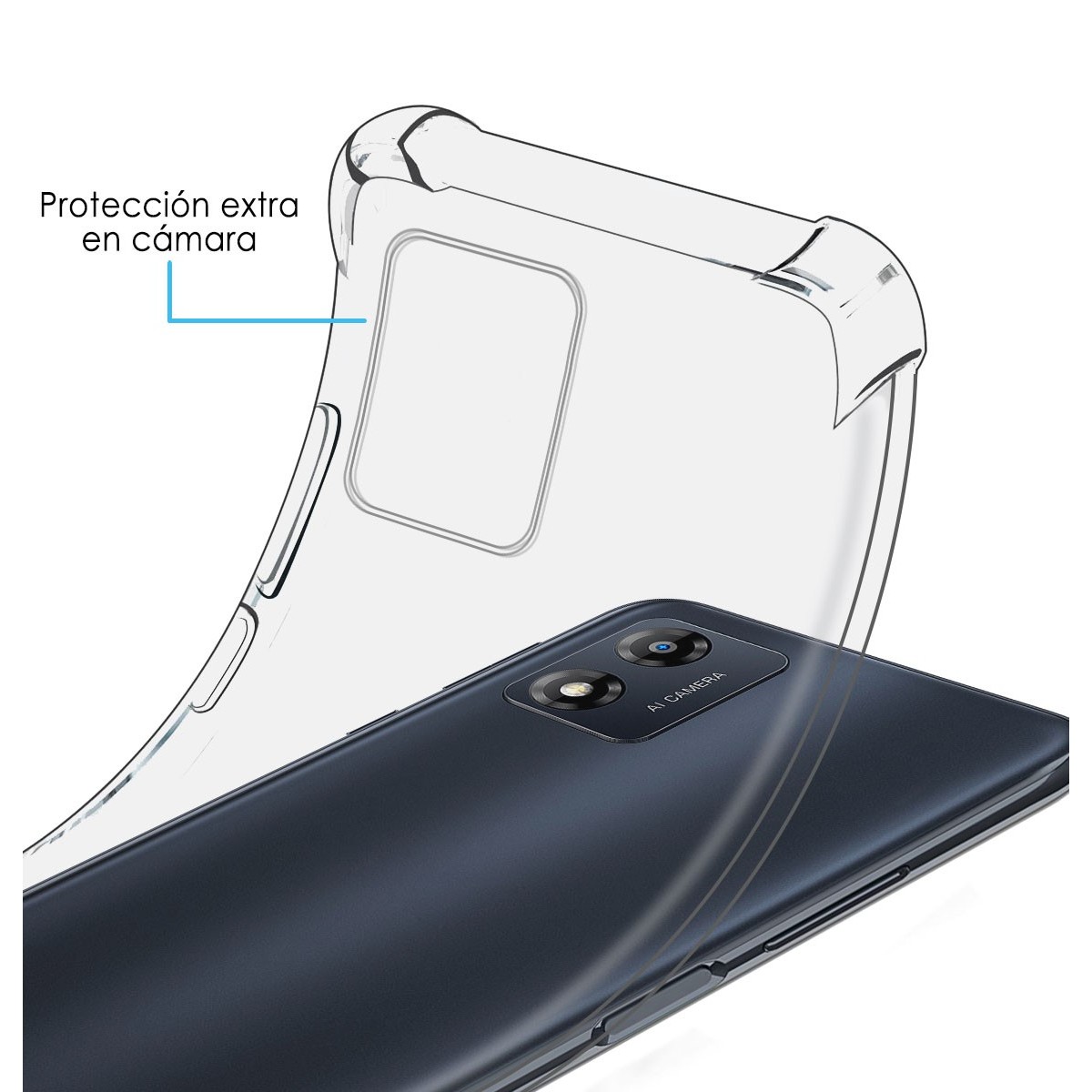 Funda Silicona Antigolpes Transparente para Motorola Moto E13
