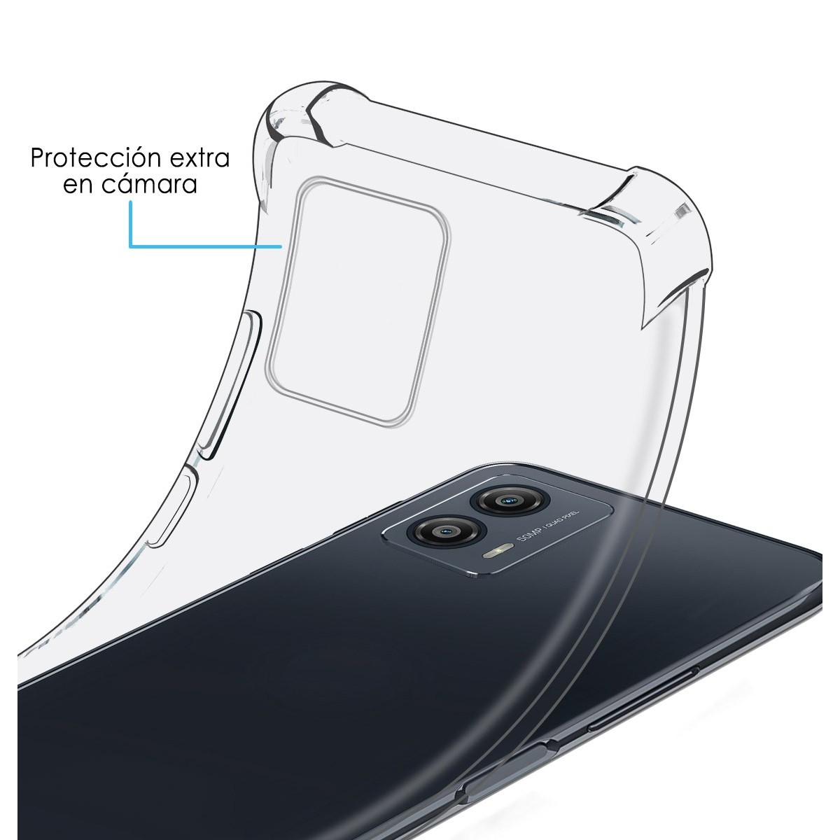 Funda Silicona Antigolpes Transparente para Motorola Moto G53 5G