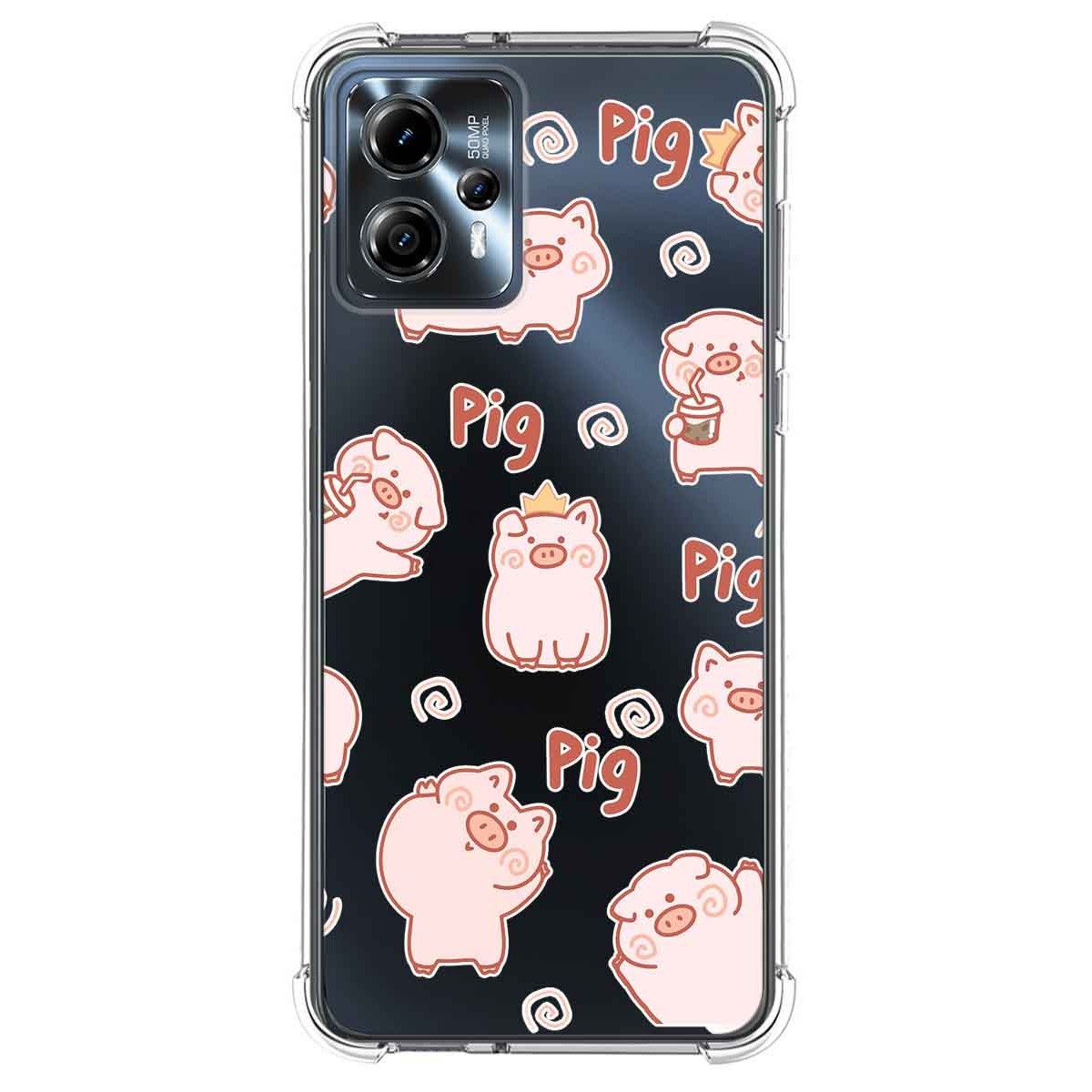 Funda Silicona Antigolpes para Motorola Moto G23 diseño Cerdos Dibujos