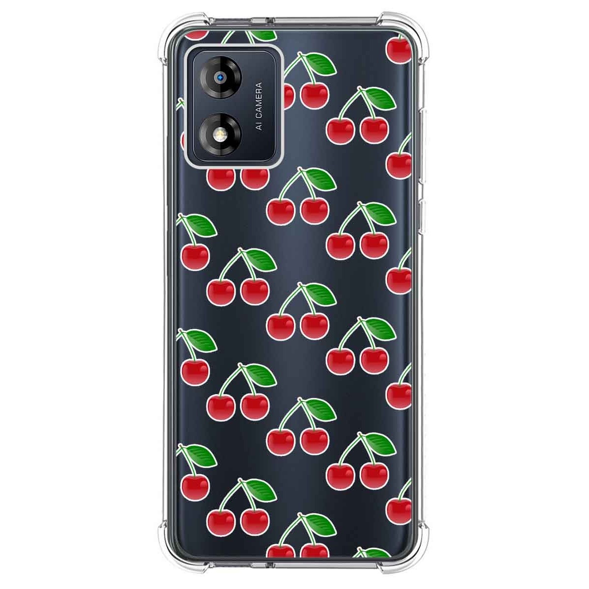 Funda Silicona Antigolpes para Motorola Moto E13 diseño Cerezas Dibujos