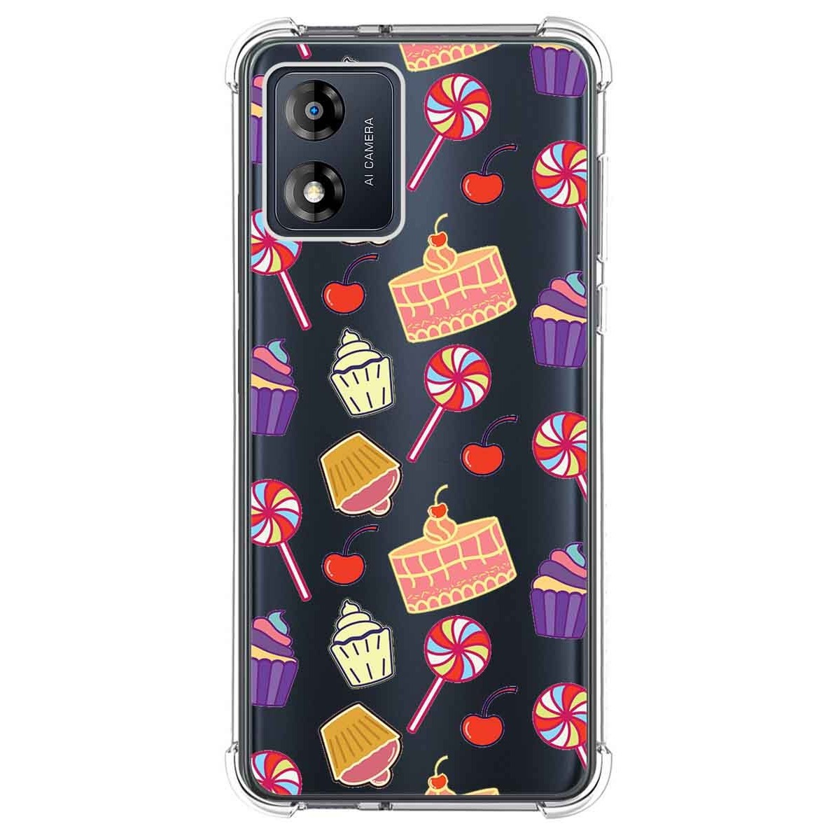 Funda Silicona Antigolpes para Motorola Moto E13 diseño Dulces 01 Dibujos