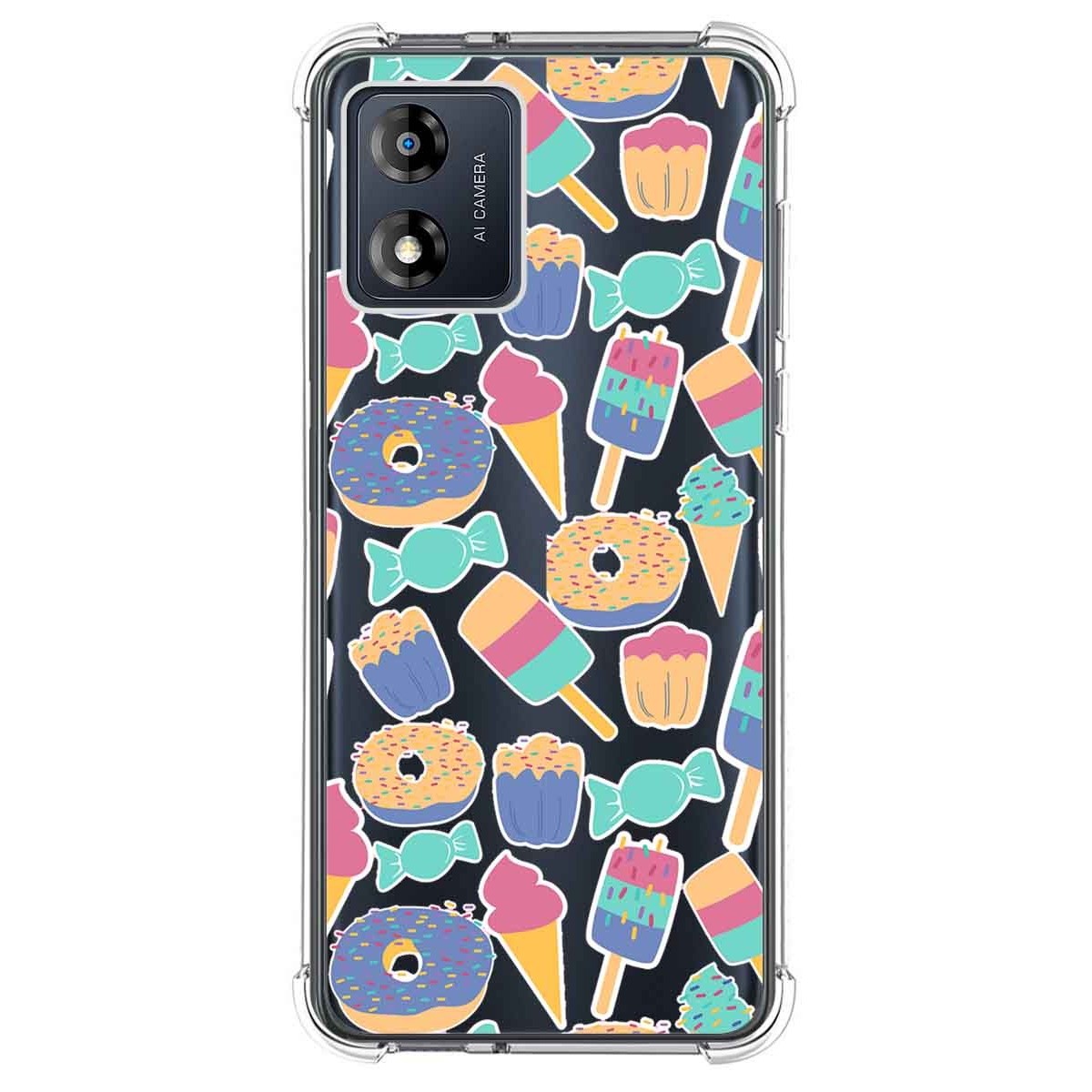 Funda Silicona Antigolpes para Motorola Moto E13 diseño Dulces 02 Dibujos