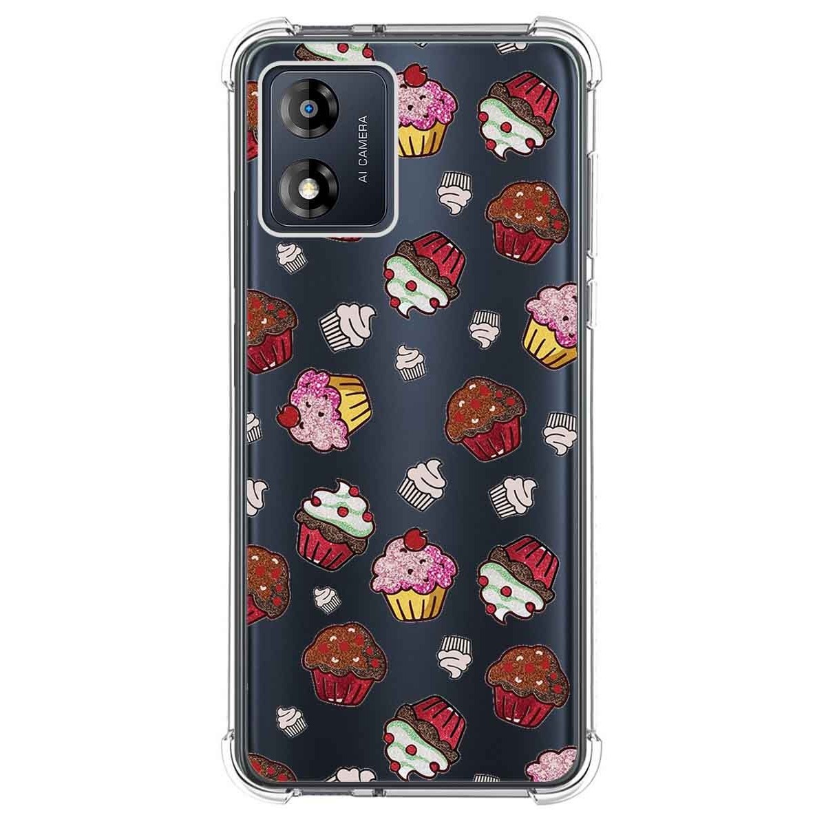 Funda Silicona Antigolpes para Motorola Moto E13 diseño Muffins Dibujos