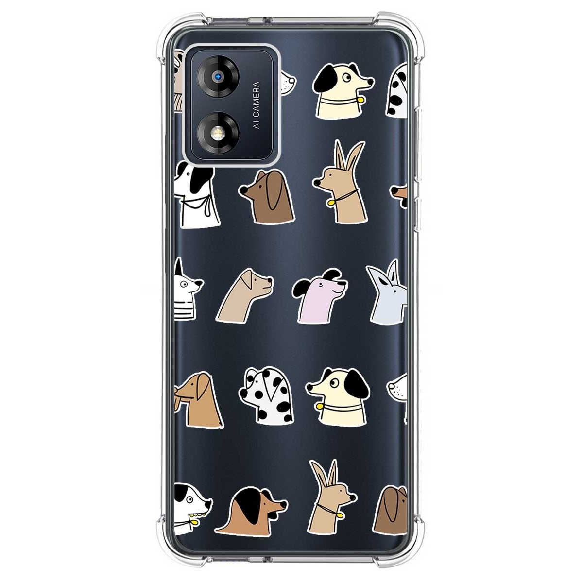 Funda Silicona Antigolpes para Motorola Moto E13 diseño Perros Dibujos