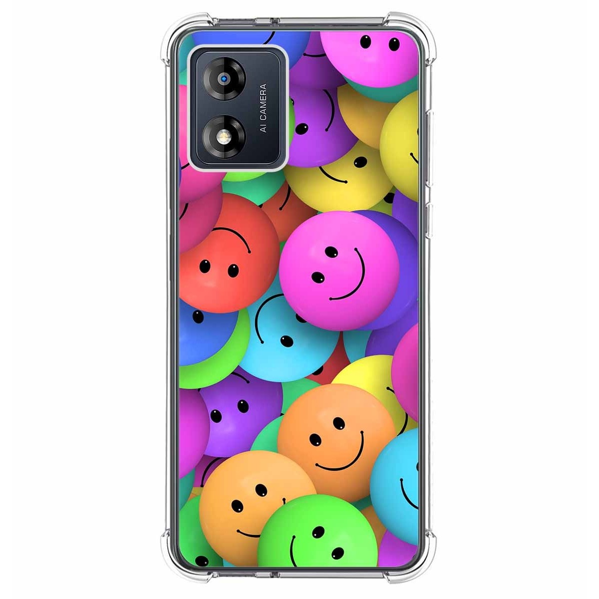 Funda Silicona Antigolpes para Motorola Moto E13 diseño Smile Dibujos