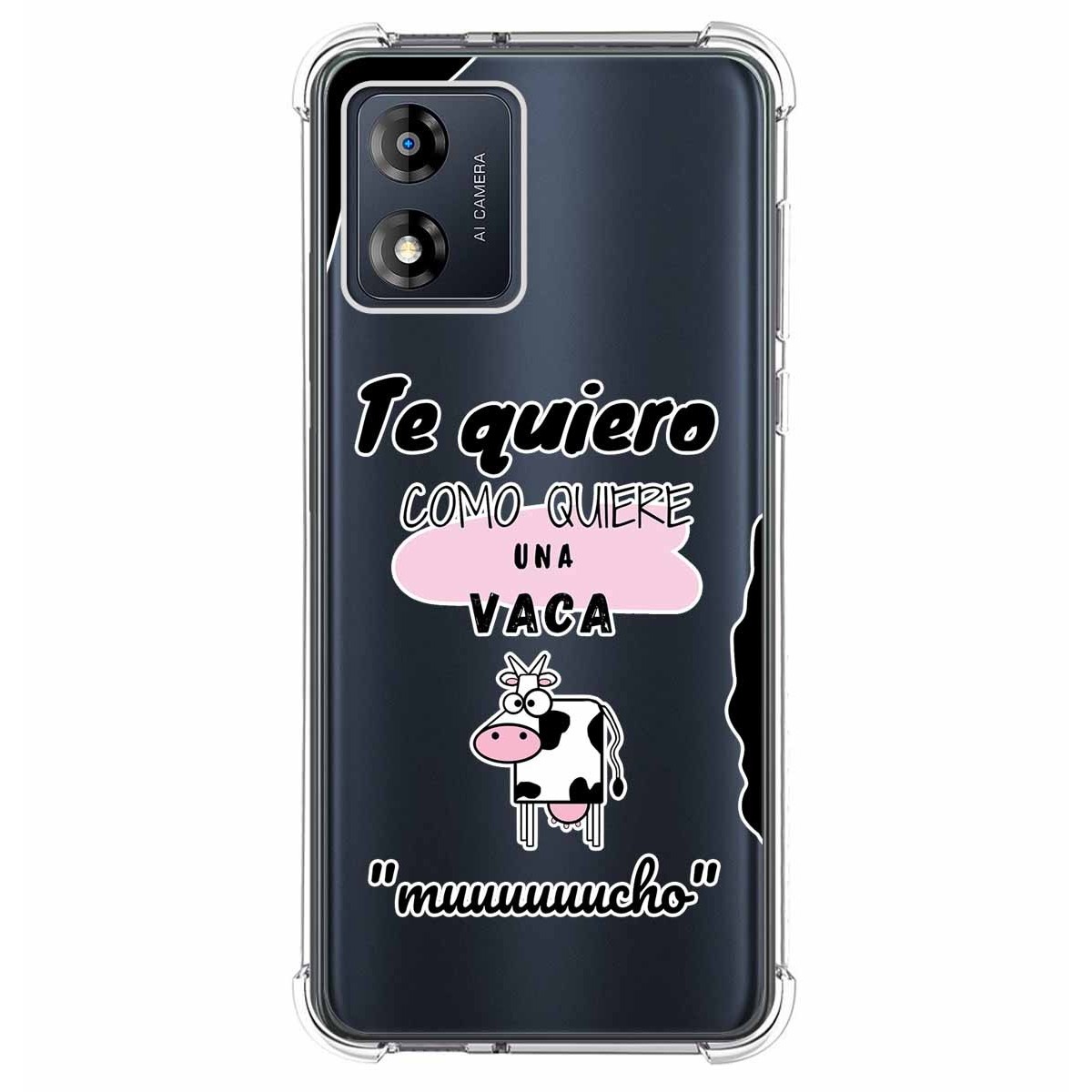 Funda Silicona Antigolpes para Motorola Moto E13 diseño Vaca Dibujos