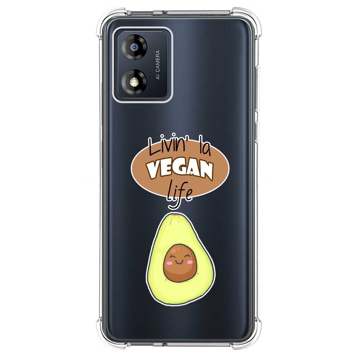 Funda Silicona Antigolpes para Motorola Moto E13 diseño Vegan Life Dibujos