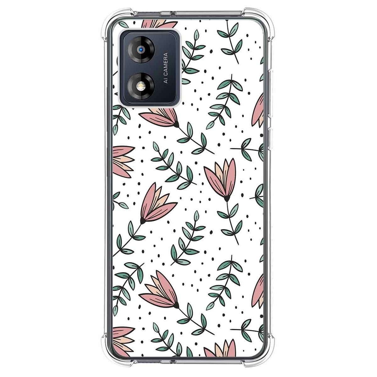 Funda Silicona Antigolpes para Motorola Moto E13 diseño Flores 01 Dibujos
