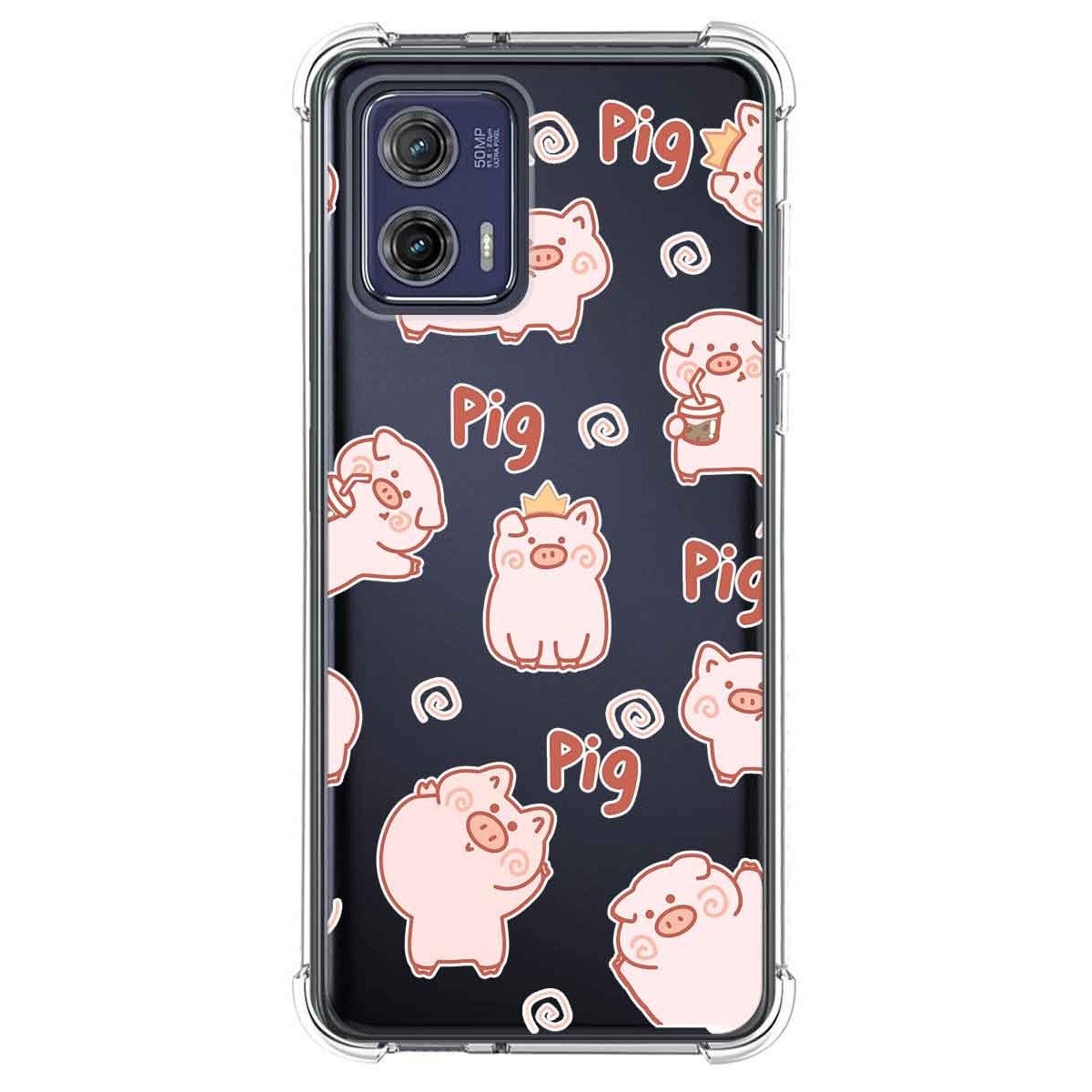 Funda Silicona Antigolpes para Motorola Moto G73 5G diseño Cerdos Dibujos