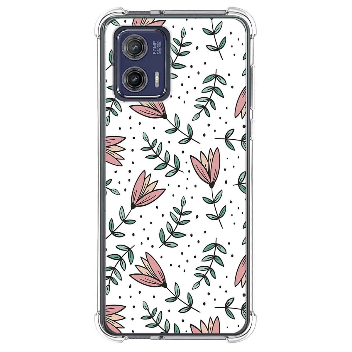 Funda Silicona Antigolpes para Motorola Moto G73 5G diseño Flores 01 Dibujos