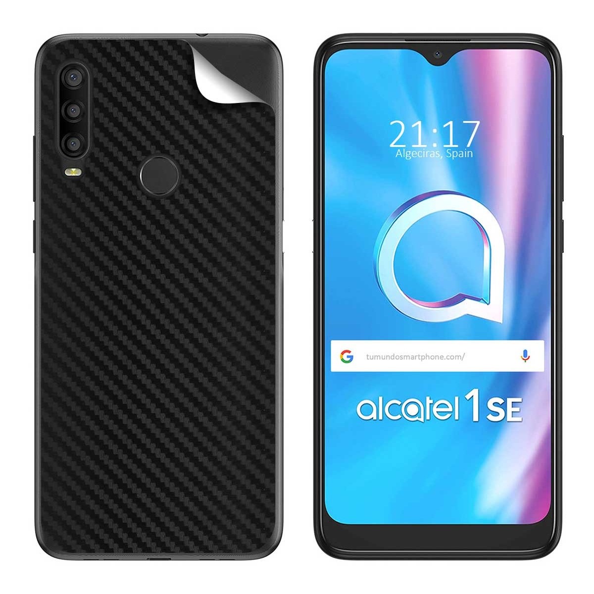 Pegatina Vinilo Autoadhesiva Textura Carbono para Alcatel 1B 2022