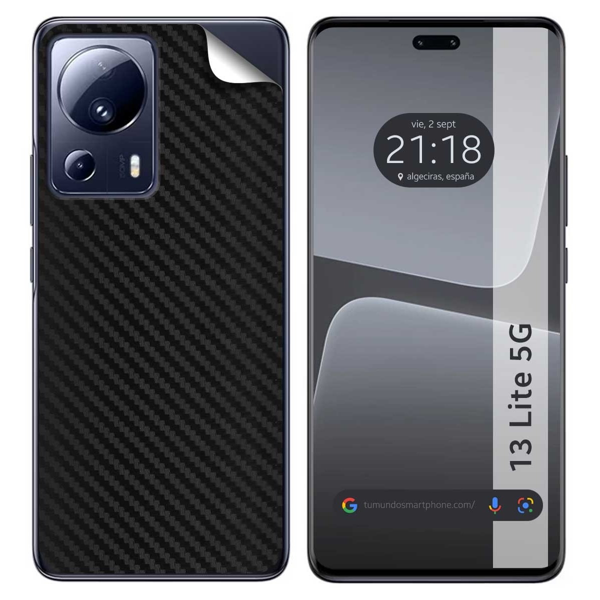 Pegatina Vinilo Autoadhesiva Textura Carbono compatible con Xiaomi 13 Lite 5G