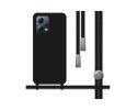 Funda Silicona Líquida con Cordón compatible con Xiaomi POCO X5 5G color Negra