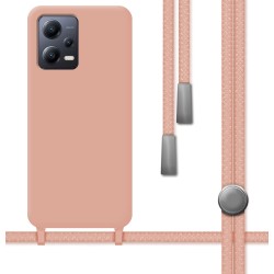 Funda Silicona Líquida con Cordón compatible con Xiaomi POCO X5 5G color Rosa