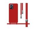 Funda Silicona Líquida con Cordón compatible con Xiaomi POCO X5 5G color Roja