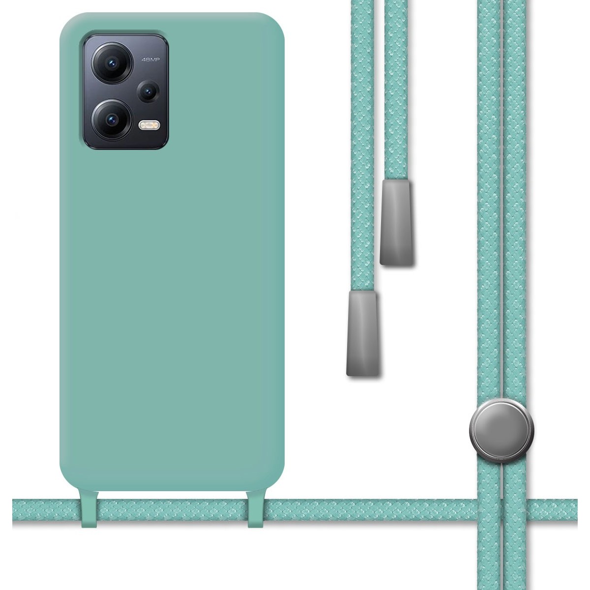 Funda Silicona Líquida con Cordón compatible con Xiaomi POCO X5 5G color Verde