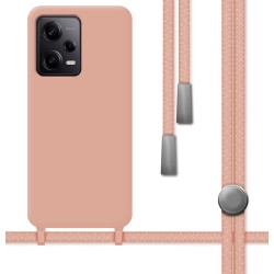 Funda Silicona Líquida con Cordón compatible con Xiaomi POCO X5 Pro 5G color Rosa