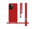 Funda Silicona Líquida con Cordón compatible con Xiaomi POCO X5 Pro 5G color Roja
