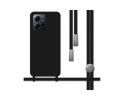 Funda Silicona Líquida con Cordón compatible con Xiaomi Redmi Note 12 4G color Negra