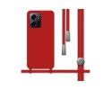 Funda Silicona Líquida con Cordón compatible con Xiaomi Redmi Note 12 4G color Roja