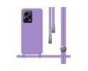 Funda Silicona Líquida con Cordón compatible con Xiaomi Redmi Note 12 Pro+ Plus 5G color Morada