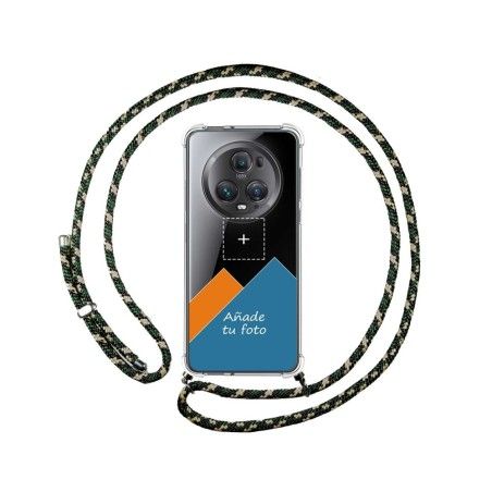 Personaliza tu Funda Colgante Transparente para Huawei Honor Magic 5 Pro 5G con Cordon Verde / Dorado Dibujo Personalizada