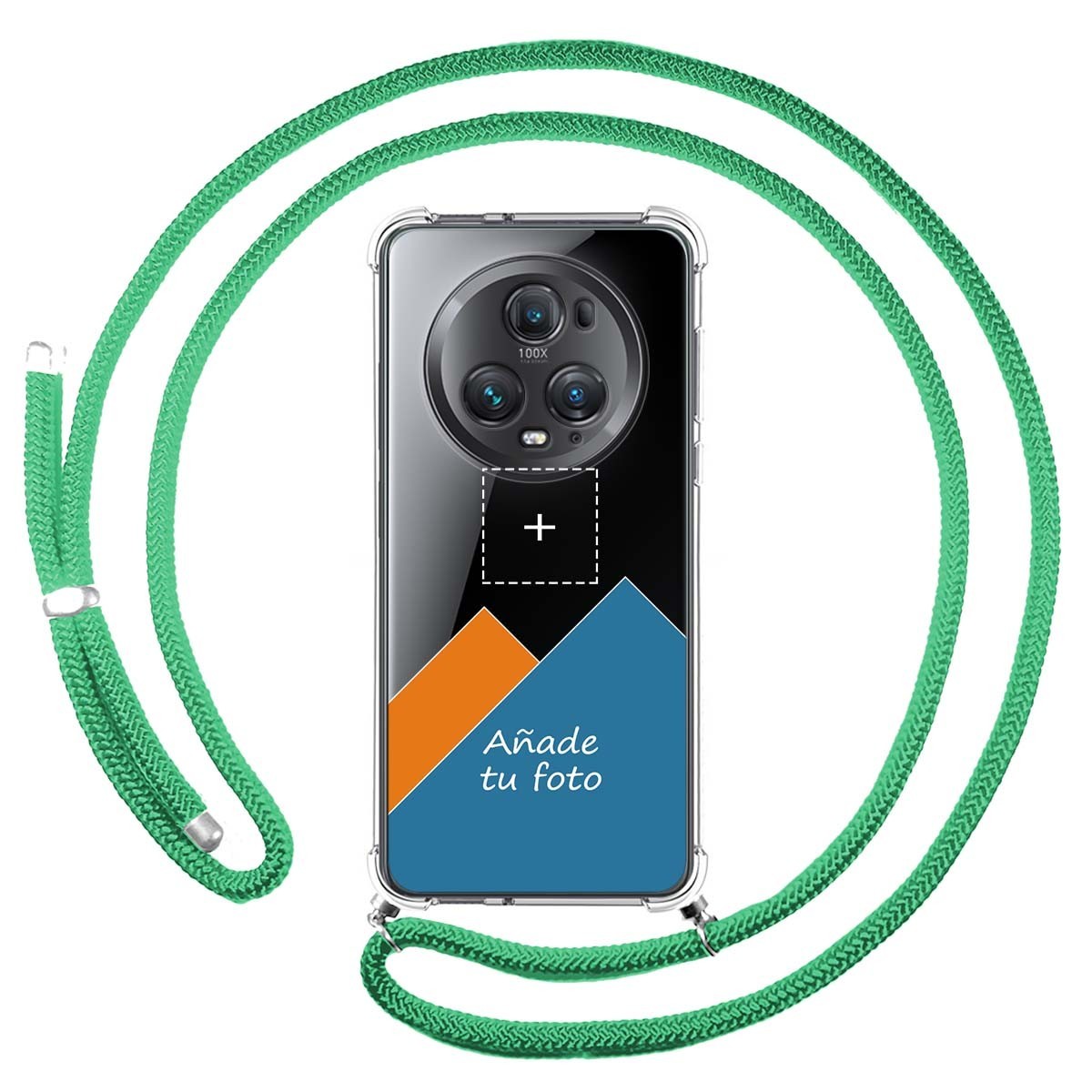 Personaliza tu Funda Colgante Transparente para Huawei Honor Magic 5 Pro 5G con Cordon Verde Agua Dibujo Personalizada